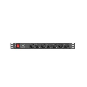 Lanberg PDU-07F-0200-IEC-BK 2m kábel 19"/1U 7xSchuko aljzat... kép