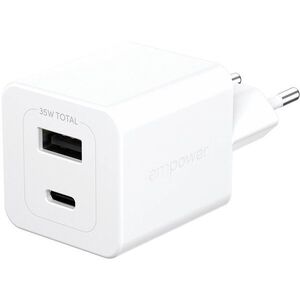 PanzerGlass Empower Turbo GaN 35 W, 1× USB-C + 1× USB-A, fehér kép