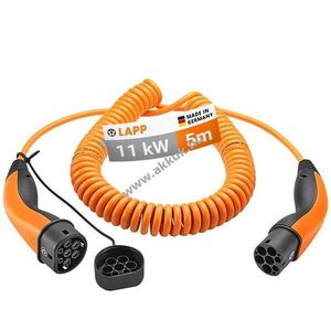 LAPP MOBILITY Spirál töltőkábel Type 2 11kW 5m 20A 3-fázisú narancs kép
