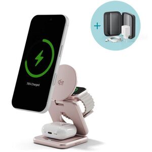 Epico UltraBase Qi2 25W 3in1 Fold fém Mag + vezeték nélküli töltőállvány EF60 - rózsaszín kép