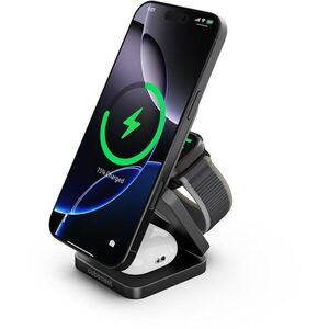 CubeNest Qi2 SQ312 Pro Black 3in1 MagSafe rögzítési támogatással kép