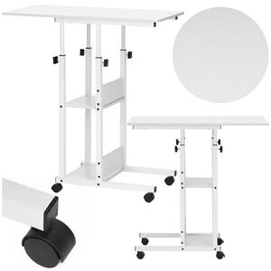 Springos állítható magasságú mobil Íróasztal 73-85x40x80cm - Fehér kép