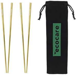 ECOCARE Fém Sushi pálcika arany csomagolással 4 db kép