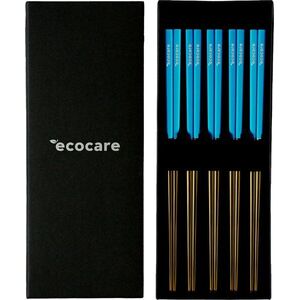 ECOCARE Fém Sushi pálcika doboz arany-kék 10 db kép