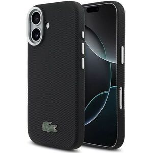 Lacoste PVC Iconic Petit Pique Metal Logo MagSafe iPhone 17 Black tok kép