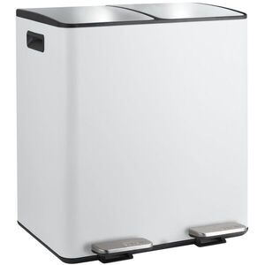 Spirella pedálový odpadkový koš na tříděný odpad Aliya, matný bílý, ocel, 2 × 20 l kép