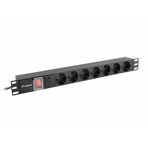 Lanberg PDU-07F-0200-IEC-BK 2m kábel 19"/1U 7xSchuko aljzat... kép