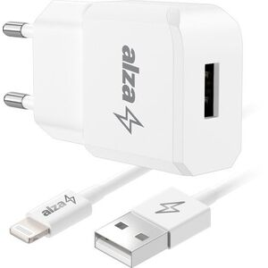 AlzaPower Smart Charger 2.1 A - fehér + Core Lightning MFi (C189), 1 m - fehér kép