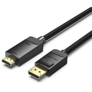 Vention Cotton Braided 4K DP (DisplayPort) to HDMI Cable 3M Black kép