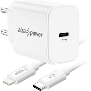 AlzaPower Compact A520 20W Fehér + Core Lightning MFi 1m - fehér kép